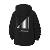 Geometric Stripe Unisex Full-Zip Printed Waterproof Hooded Windbreaker