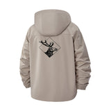 Stag Head Unisex Full-Zip Printed Waterproof Hooded Windbreaker
