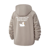 Duck Meme Quote Unisex Full-Zip Printed Waterproof Hooded Windbreaker