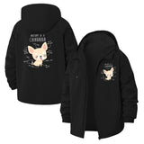 Chihuahua Anatomy Unisex Full-Zip Printed Waterproof Hooded Windbreaker
