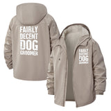 Dog Groomer Humor Unisex Full-Zip Printed Waterproof Hooded Windbreaker
