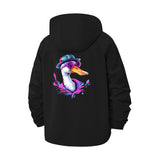 Cool Duck Art Unisex Full-Zip Printed Waterproof Hooded Windbreaker