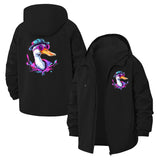 Cool Duck Art Unisex Full-Zip Printed Waterproof Hooded Windbreaker