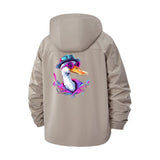 Cool Duck Art Unisex Full-Zip Printed Waterproof Hooded Windbreaker