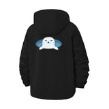 Cute Seal Cartoon Unisex Full-Zip Printed Waterproof Hooded Windbreaker