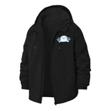 Cute Seal Cartoon Unisex Full-Zip Printed Waterproof Hooded Windbreaker