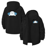 Cute Seal Cartoon Unisex Full-Zip Printed Waterproof Hooded Windbreaker