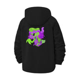 Cartoon Monster Unisex Full-Zip Printed Waterproof Hooded Windbreaker