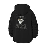 Coffee Lover Unisex Full-Zip Printed Waterproof Hooded Windbreaker