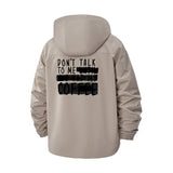 Coffee Humor Unisex Full-Zip Printed Waterproof Hooded Windbreaker