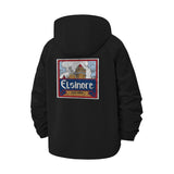 Vintage Brewery Label Unisex Full-Zip Printed Waterproof Hooded Windbreaker