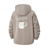 Coffee Lover Unisex Full-Zip Printed Waterproof Hooded Windbreaker