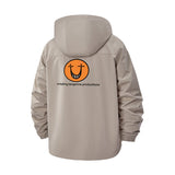 Smiley Face Logo Unisex Full-Zip Printed Waterproof Hooded Windbreaker