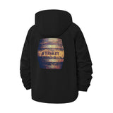 Whiskey Barrel Unisex Full-Zip Printed Waterproof Hooded Windbreaker