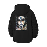 Abstract Graffiti Unisex Full-Zip Printed Waterproof Hooded Windbreaker