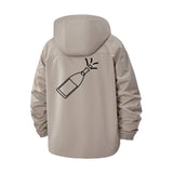 Champagne Pop Unisex Full-Zip Printed Waterproof Hooded Windbreaker