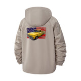 Classic Muscle Car Unisex Full-Zip Printed Waterproof Hooded Windbreaker