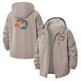 Jumping Fish Unisex Full-Zip Printed Waterproof Hooded Windbreaker