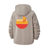 Retro Sunset Unisex Full-Zip Printed Waterproof Hooded Windbreaker