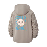 Hydrate or Die-Drate Skull Unisex Full-Zip Printed Waterproof Hooded Windbreaker