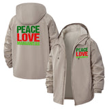 Peace Love Margaritas Unisex Full-Zip Printed Waterproof Hooded Windbreaker