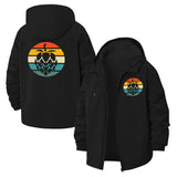 Retro Sea Turtle Unisex Full-Zip Printed Waterproof Hooded Windbreaker