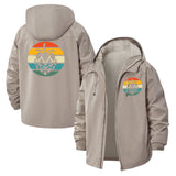 Retro Sea Turtle Unisex Full-Zip Printed Waterproof Hooded Windbreaker