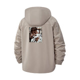 Abstract Portrait Unisex Full-Zip Printed Waterproof Hooded Windbreaker