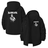 Skull Graphic Unisex Full-Zip Printed Waterproof Hooded Windbreaker