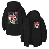 Soda Skull Graphic Unisex Full-Zip Printed Waterproof Hooded Windbreaker