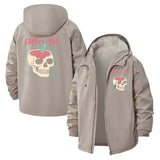 Soda Skull Graphic Unisex Full-Zip Printed Waterproof Hooded Windbreaker