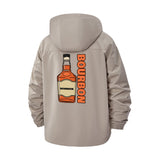 Bourbon Bottle Graphic Unisex Full-Zip Printed Waterproof Hooded Windbreaker