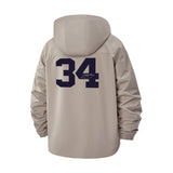 Bold Number 34 Unisex Full-Zip Printed Waterproof Hooded Windbreaker