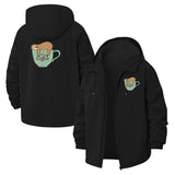 Sloth Coffee Unisex Full-Zip Printed Waterproof Hooded Windbreaker