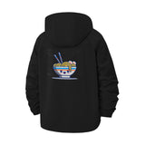 Cute Ramen Bowl Unisex Full-Zip Printed Waterproof Hooded Windbreaker