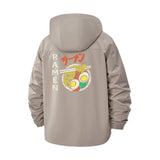 Ramen Bowl Unisex Full-Zip Printed Waterproof Hooded Windbreaker