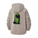 Cat in Cucumber Costume Unisex Full-Zip Printed Waterproof Hooded Windbreaker