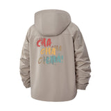Typographic Cha Cha Unisex Full-Zip Printed Waterproof Hooded Windbreaker