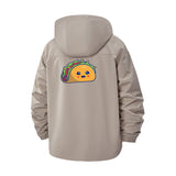 Cute Taco Unisex Full-Zip Printed Waterproof Hooded Windbreaker