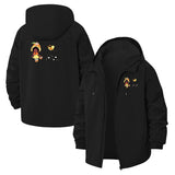 Cartoon Girl and Duck Unisex Full-Zip Printed Waterproof Hooded Windbreaker