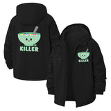 Cute Killer Cereal Bowl Unisex Full-Zip Printed Waterproof Hooded Windbreaker