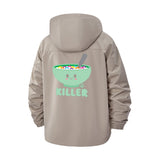 Cute Killer Cereal Bowl Unisex Full-Zip Printed Waterproof Hooded Windbreaker