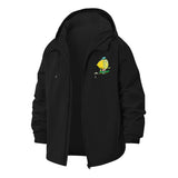Skateboarding Lemon Unisex Full-Zip Printed Waterproof Hooded Windbreaker