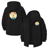 Retro Cartoon Character Unisex Full-Zip Printed Waterproof Hooded Windbreaker