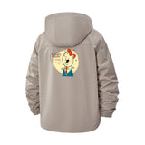 Retro Cartoon Character Unisex Full-Zip Printed Waterproof Hooded Windbreaker
