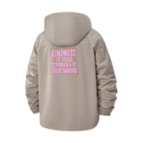 Kindness Is Free Unisex Full-Zip Printed Waterproof Hooded Windbreaker