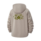 Whimsical Floral Unisex Full-Zip Printed Waterproof Hooded Windbreaker