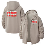 Bold Typographic Unisex Full-Zip Printed Waterproof Hooded Windbreaker