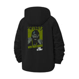 Motivational Quote Unisex Full-Zip Printed Waterproof Hooded Windbreaker