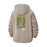 Motivational Quote Unisex Full-Zip Printed Waterproof Hooded Windbreaker